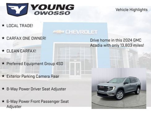 Certified 2024 GMC Acadia Elevation w/ LPO, Floor Liner Package AWD/4WD image 7