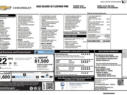 Used 2022 Chevrolet Blazer LT w/ Midnight/Sport Edition image 9