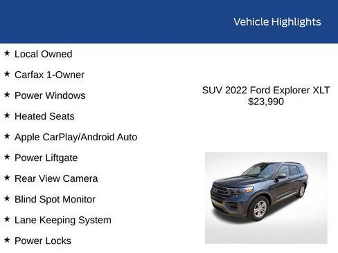 Used 2022 Ford Explorer XLT RWD image 2