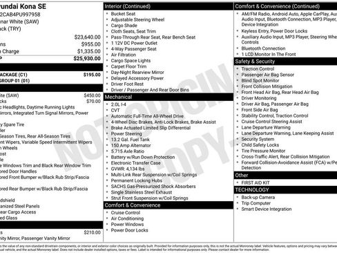 Certified 2023 Hyundai Kona SE w/ Cargo Package image 30