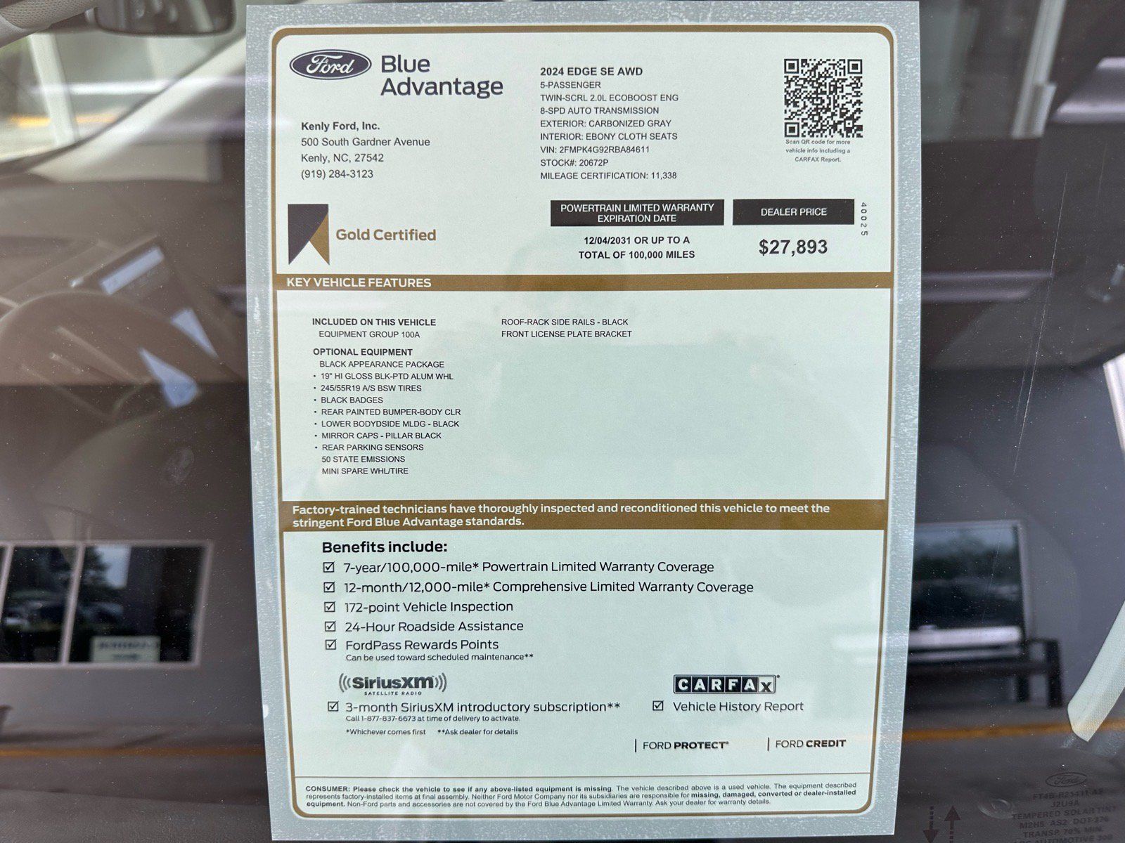 Certified 2024 Ford Edge SE w/ Black Appearance Package AWD/4WD image 4