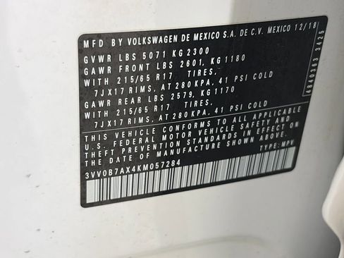 Used 2019 Volkswagen Tiguan S AWD/4WD image 9