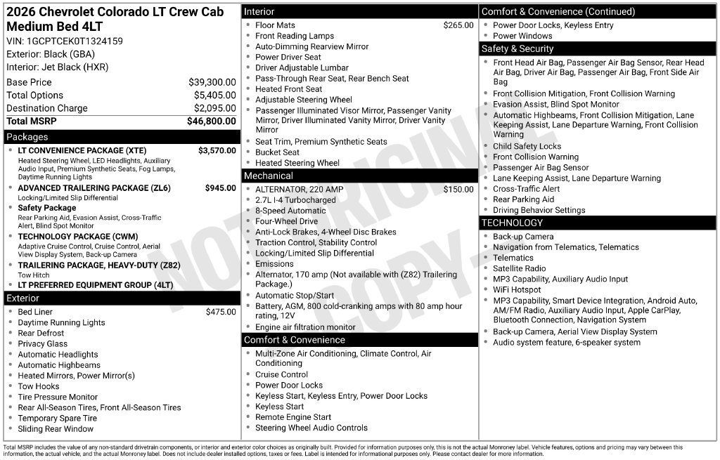 New 2026 Chevrolet Colorado LT w/ LT Convenience Package AWD/4WD image 4