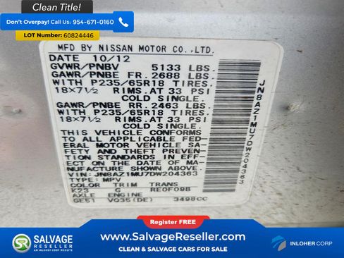 Used 2013 Nissan Murano SL w/ Navigation Pkg FWD image 17