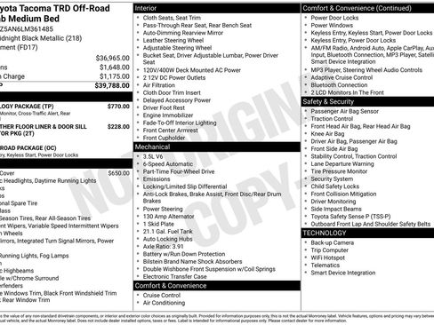 Used 2020 Toyota Tacoma TRD Off-Road w/ Technology Package image 6