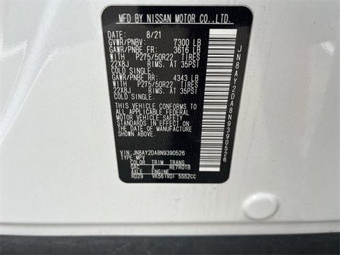 Used 2022 Nissan Armada Platinum w/ Captain's Chairs Package image 36