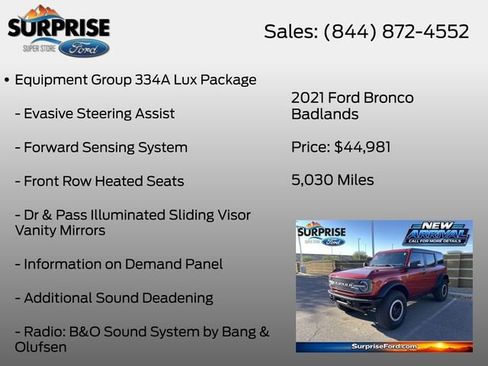 Used 2021 Ford Bronco Badlands AWD/4WD image 13