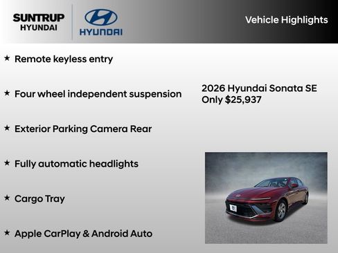 Used 2026 Hyundai Sonata SE FWD image 16