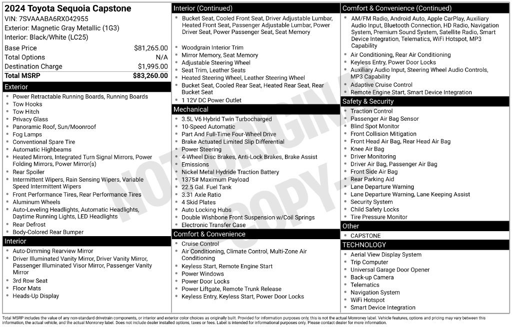 Used 2024 Toyota Sequoia Capstone AWD/4WD image 34