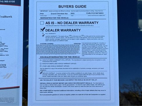 Certified 2022 Jeep Grand Cherokee Trailhawk image 26