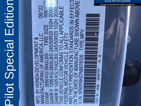 Certified 2022 Honda Pilot Special Edition image 16