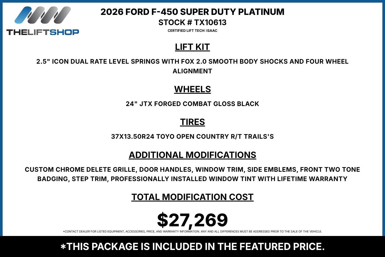 Used 2026 Ford F450 Platinum w/ FX4 Off-Road Package AWD/4WD image 2