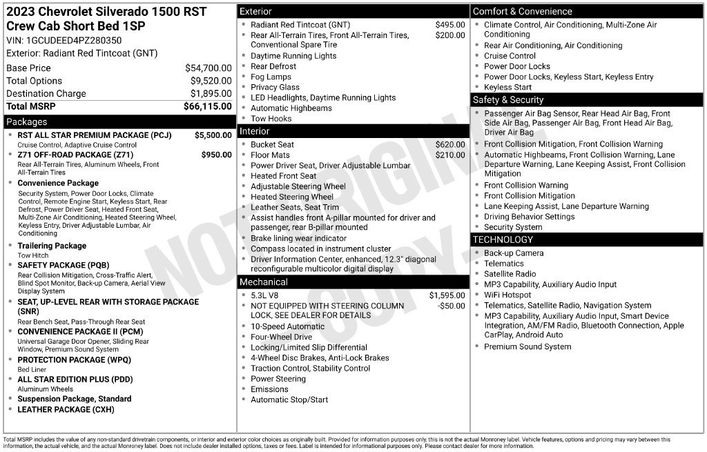 Used 2023 Chevrolet Silverado 1500 RST w/ RST All Star Premium Package AWD/4WD image 60