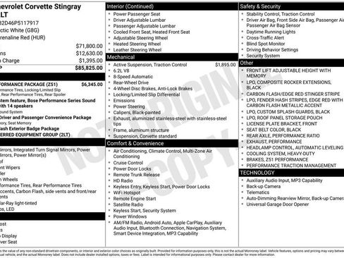 Used 2023 Chevrolet Corvette Stingray Preferred Cpe w/ Z51 Performance Package RWD image 2