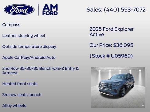 Used 2025 Ford Explorer Active w/ Active Comfort Package AWD/4WD image 30