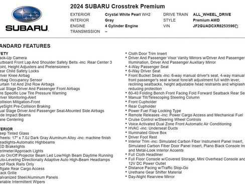 Used 2024 Subaru Crosstrek 2.0i Premium AWD/4WD image 16