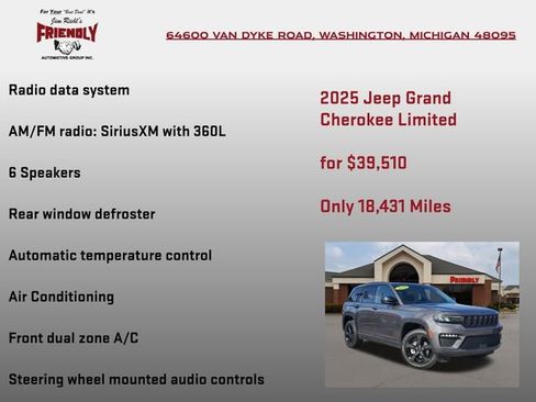 Used 2025 Jeep Grand Cherokee Limited w/ Black Appearance Package image 10