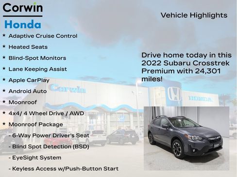 Used 2022 Subaru Crosstrek 2.0i Premium w/ Moonroof Package AWD/4WD image 6