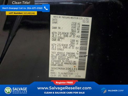 Used 2016 Nissan Murano SL FWD image 17