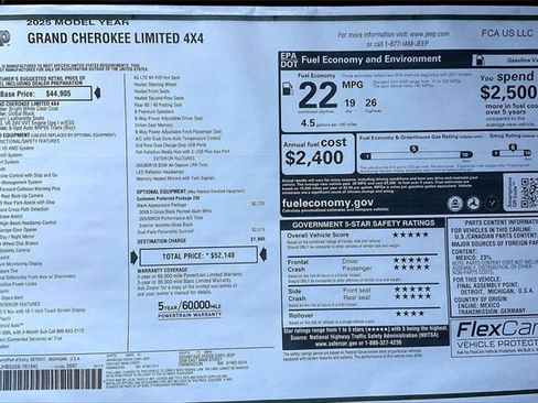 New 2025 Jeep Grand Cherokee Limited w/ Black Appearance Package image 14