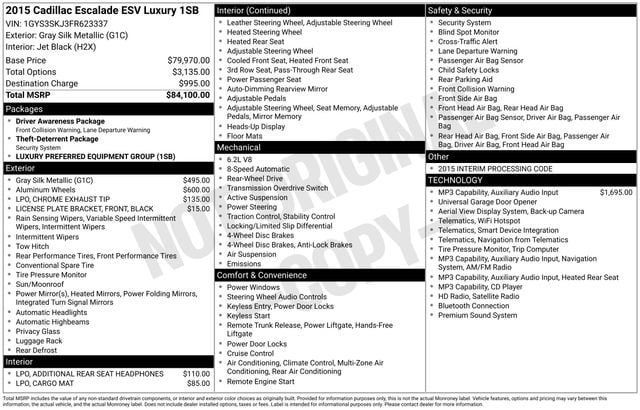 Used 2015 Cadillac Escalade ESV Luxury RWD image 32