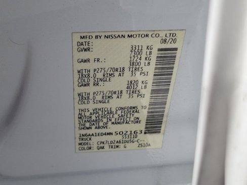 Certified 2021 Nissan Titan PRO-4X w/ Pro-4x Convenience Package AWD/4WD image 33