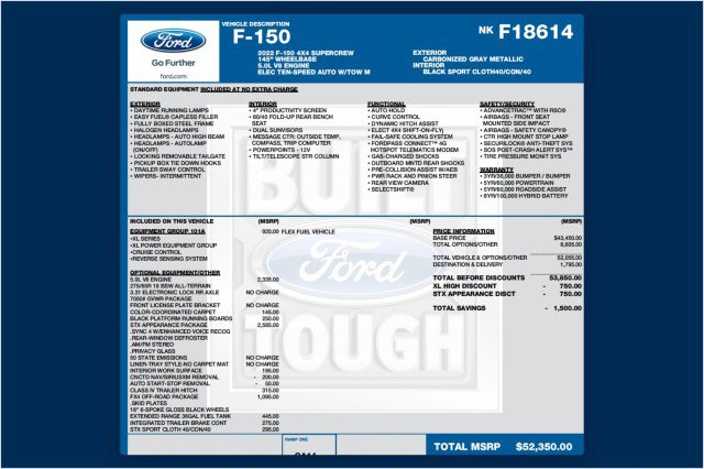 Used 2022 Ford F150 XL w/ STX Appearance Package AWD/4WD image 2