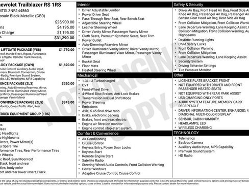 Certified 2022 Chevrolet TrailBlazer RS w/ Sun and Liftgate Package image 3