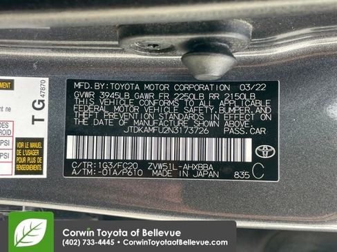 Used 2022 Toyota Prius L Eco image 24