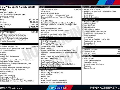 Used 2019 BMW X5 xDrive40i w/ M Sport Package AWD/4WD image 3