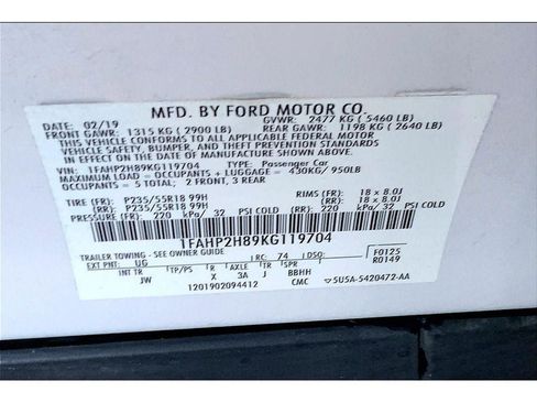 Used 2019 Ford Taurus SEL w/ Equipment Group 201A image 33