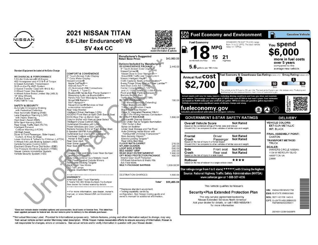 Used 2021 Nissan Titan SV w/ SV Convenience Package AWD/4WD image 8
