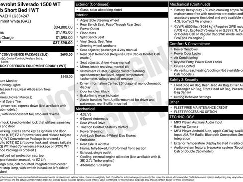 Used 2020 Chevrolet Silverado 1500 W/T w/ WT Fleet Convenience Package RWD image 2