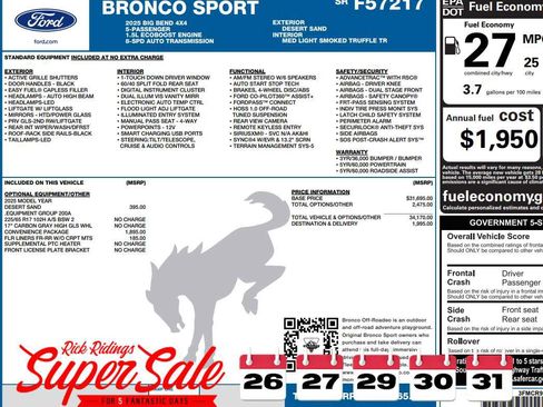 New 2025 Ford Bronco Sport Big Bend w/ Convenience Package image 2