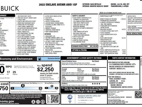 Used 2022 Buick Enclave Avenir w/ Avenir Technology Package image 3