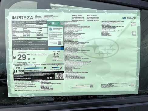 New 2026 Subaru Impreza 2.0i Sport image 18