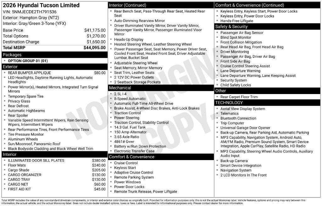 New 2026 Hyundai Tucson Limited AWD/4WD image 4