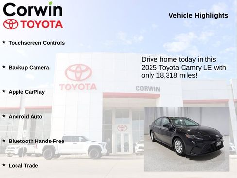 Used 2025 Toyota Camry LE w/ Convenience Package FWD image 7