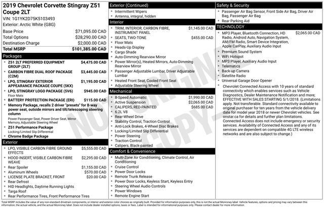 Used 2019 Chevrolet Corvette Stingray Coupe RWD image 7
