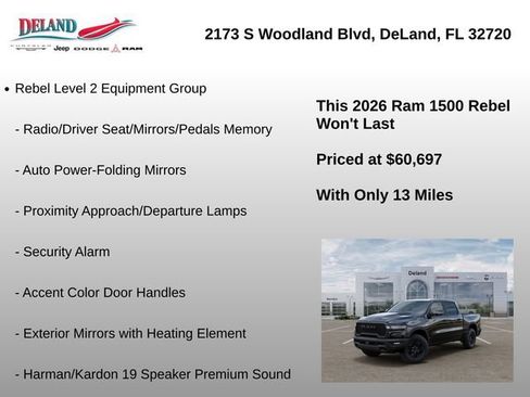 New 2026 RAM 1500 Rebel w/ Rebel Level 2 Equipment Group AWD/4WD image 24