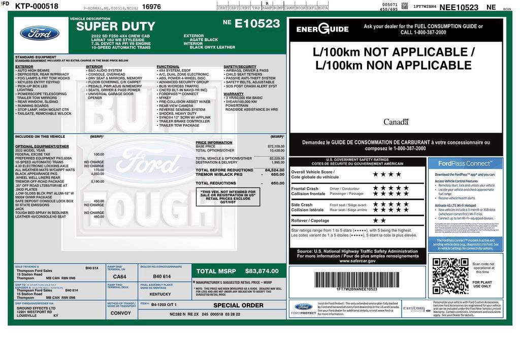 Used 2022 Ford F250 Lariat w/ Tremor Off-Road Package AWD/4WD image 2