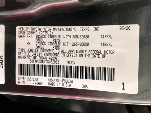 New 2026 Toyota Tundra Platinum AWD/4WD image 13
