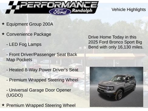 Used 2025 Ford Bronco Sport Big Bend w/ Convenience Package AWD/4WD image 9
