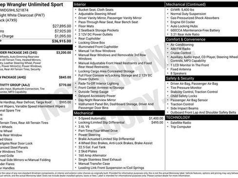 Used 2017 Jeep Wrangler Unlimited Sport w/ Quick Order Package 24S image 27