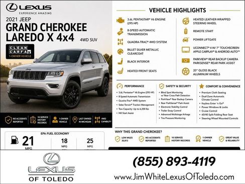 Used 2021 Jeep Grand Cherokee Laredo X AWD/4WD image 1