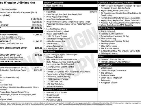 Used 2022 Jeep Wrangler Unlimited Rubicon 4xe w/ Cold Weather Group image 62