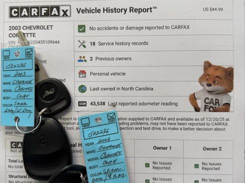 Used 2003 Chevrolet Corvette Coupe w/ Preferred Equipment Group image 2