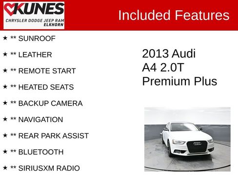 Used 2013 Audi A4 2.0T Premium Plus w/ Premium Plus Pkg image 3