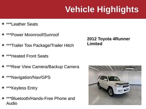 Used 2012 Toyota 4Runner Limited AWD/4WD image 10