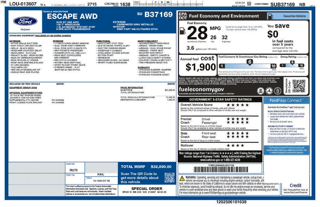 Used 2025 Ford Escape ST-Line AWD/4WD image 7